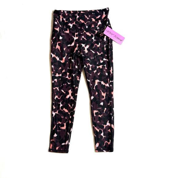Betsey Johnson performance leggings Black/Merlot NWT Sz M - Picture 2 of 7